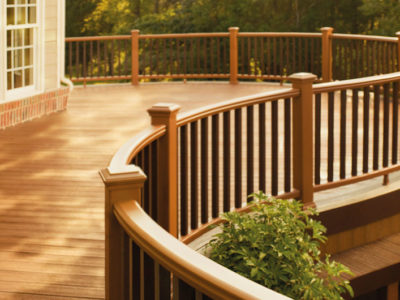 Curved composite railing