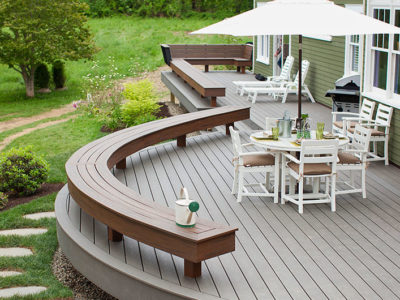 Curved edges with seating areas