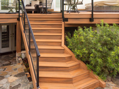 Raised deck with distinctive staircase