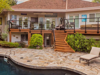 Raised deck with distinctive staircase