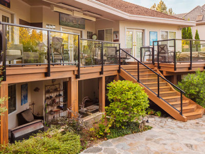 Raised deck with distinctive staircase