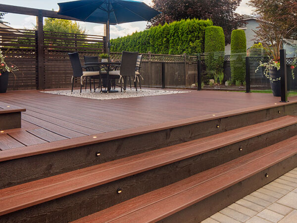 Built-in lighting adds a finishing touch composite deck