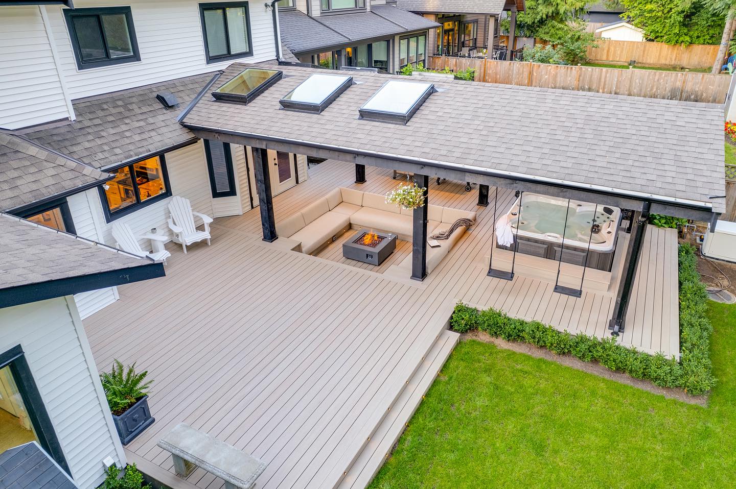 deck and cover deck contractor, fixed roof cover and deck installation, deck builder