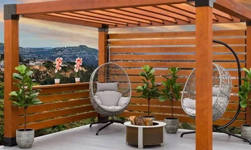 wood-pergola Wood Pergola with privacy