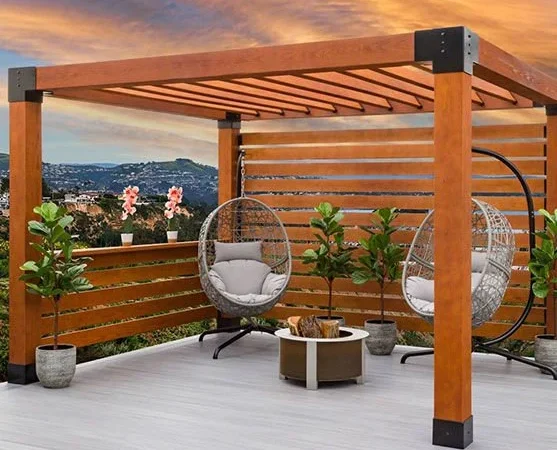 wood-pergola Wood Pergola with privacy